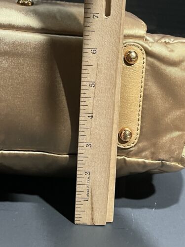 TOD’S Gold Nylon/Leder schöne Schultertasche Handtasche - Bild 11 von 17