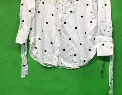 Tahari ASL Women’s Dot-Print Tie Cuff Top Size PXS - Picture 2 of 9