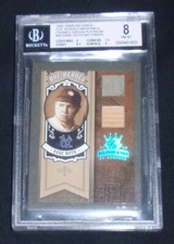 Babe Ruth 2005 Diamond Kings HOF GW Pants/Bat GREEN PLATINUM Framed 1/1 Beckett