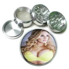 British Pin Up Girls D5 Themed Aluminum Herb Grinder 63mm 4 Piece Hand Mueller 