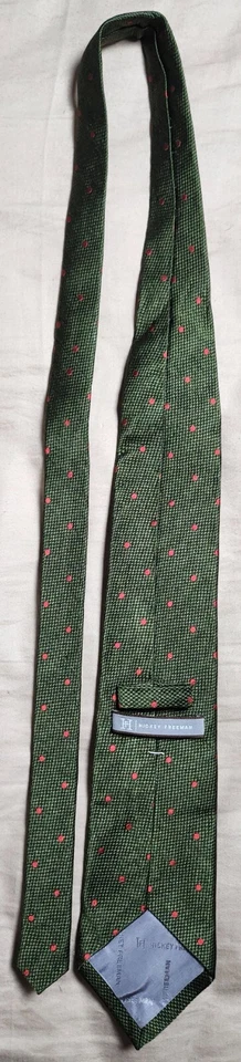 Corbata de hombre Hickey Freeman lunares verdes hecha en Italia Foto 2 de 4