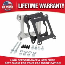 Aluminum Edelbrock 1932 Four-Hole Square-Bore to Spread-Bore Carburetor Adapter