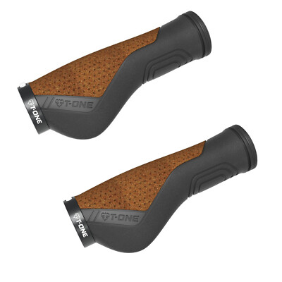 T-ONE Fahrrad Griffe Ripple Kork Ergo 130mm schwarz kork 1x Schraubensicherung