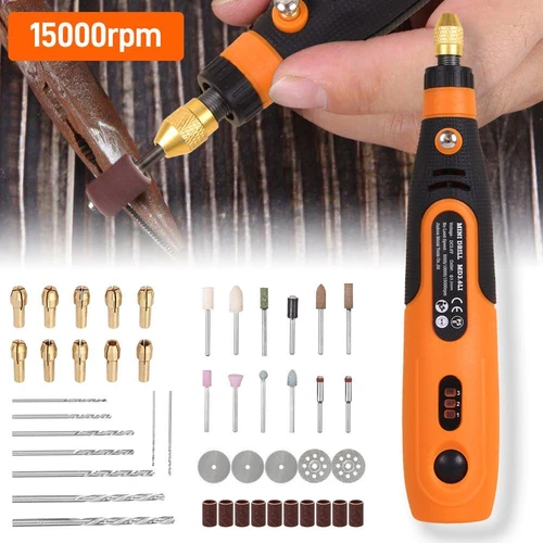 46PCS USB Cordless Electric Mini Drill Grinder Polishing Pen Rotary Tool Kit Set - Picture 3 of 11