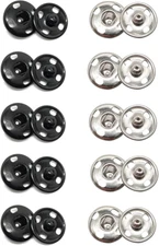 100 Sets Sew on Snaps Sewing Snaps for Fabric Metal Snaps Fasteners Press Studs