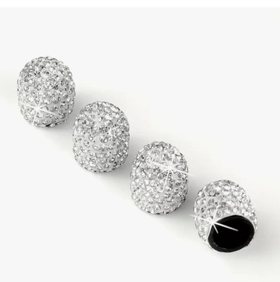 JUSTTOP 4 Pack Handmade Crystal Rhinestone Tire Valve Stem Caps Wheel Tire Va...