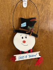 Let It Snow Snowman Hanging Plaque/Sign