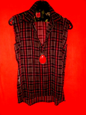 MANGO BLOUSE BLOUSE SHIRT PLAID CHIFFON BoHo BLOGGER size S MINT! Excellent!!!