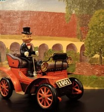 1901 Century Auto  Driver Figure Tin Toy Car Battery Operated Japan Works Great