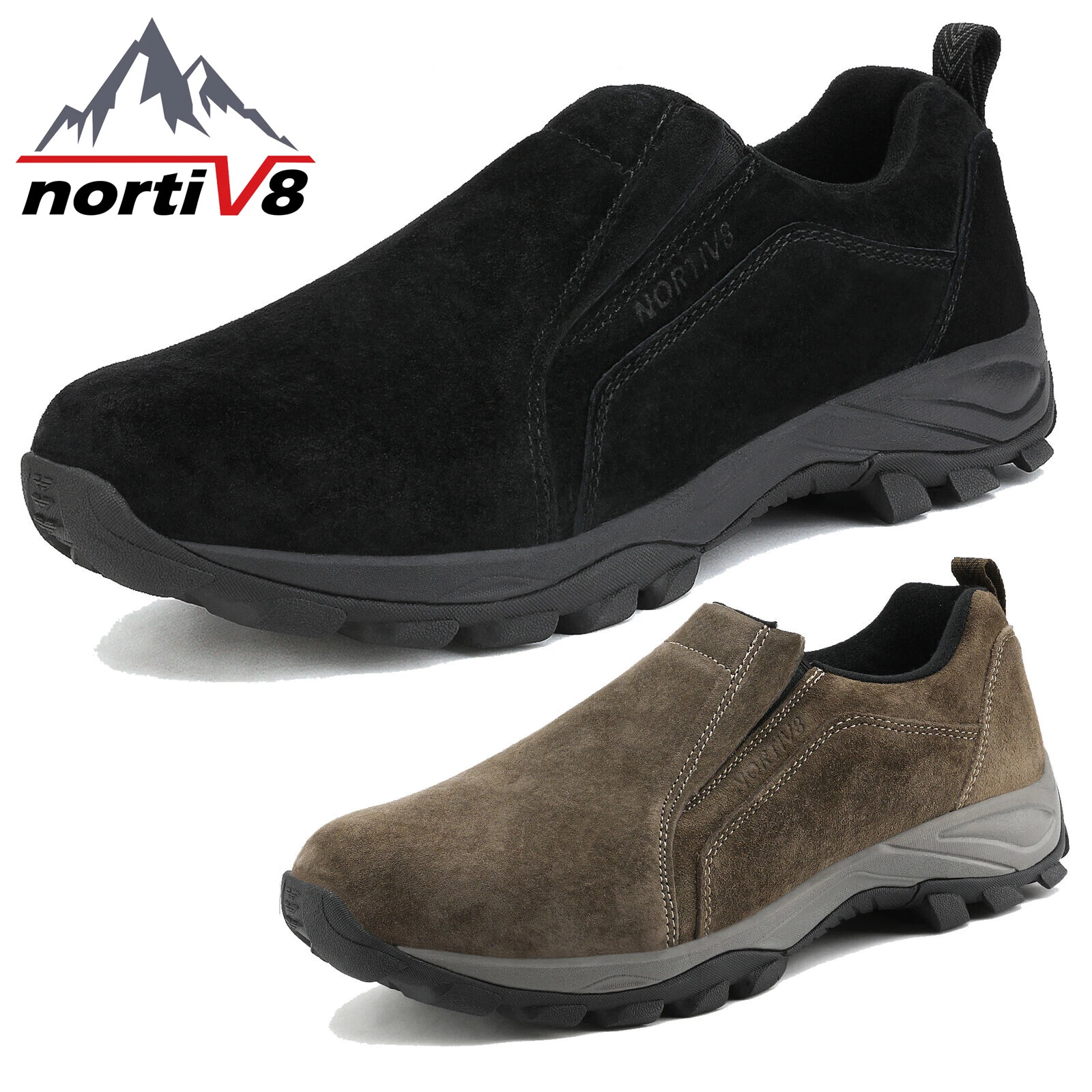 Men's Slip On Hiking Shoes Lightweight Leather Loafers Outdoor Casual Shoes
Opens in a new window or