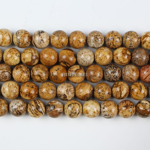 Natural Picture Jasper Gemstone Round Beads 4mm 6mm 8mm 10mm 12mm 15.5" Strand - Picture 6 of 8