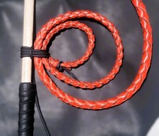 5.5ft Red Hide Stock Whip - Leather Stockwhip With Free Cracker Twine - Simply The Best Brand