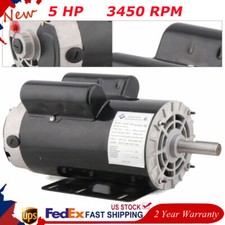 5 HP Air Compressor Duty Electric Motor Single Phase 3450 RPM with 7/8" Shaft US