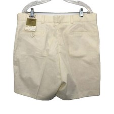 VTG NOS 60s Deadstock MEN'S 38 Cream Regular Fit Chino Shorts Sears Flat Front