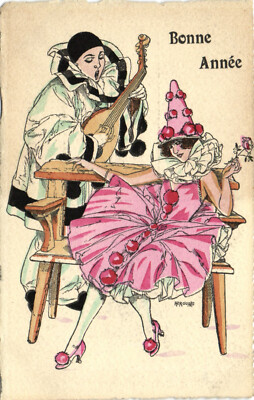 Carte Postale Ancienne Bonne Année Oiseau: Manuscript / Paper