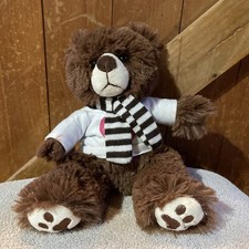 Ms Teddy Bear Inc Brown Teddy Bear Plush Striped Scarf Stuffed Toy 10  