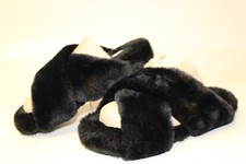 TOMS Cross Strap Slides Slippers NEW Womens Size 6 Susie Furry Shoes 10016806