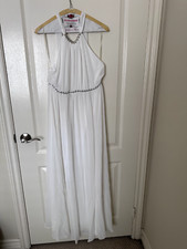 Mariciano by Guess White Backless Maxi Dress Goddess Style Sz S