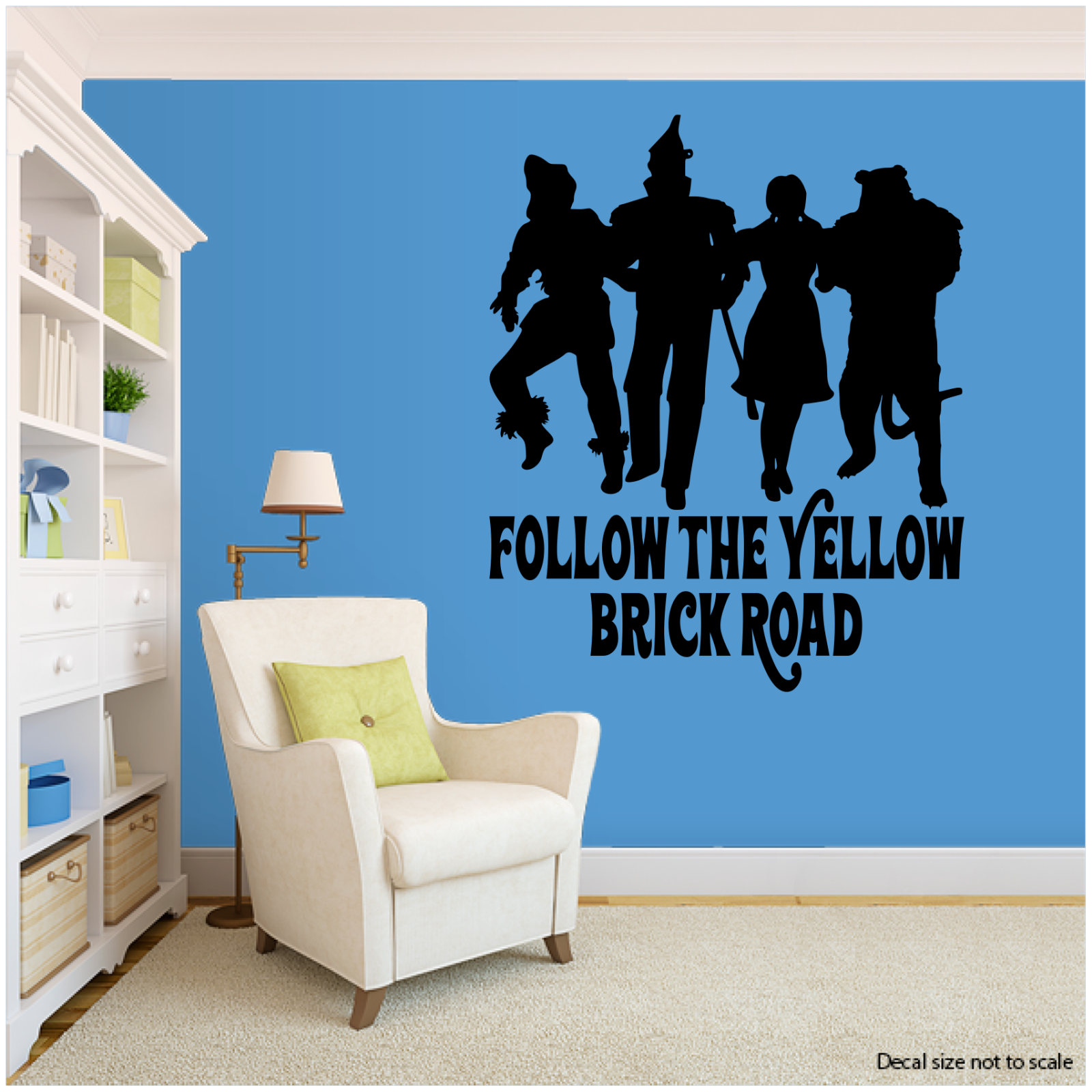 FOLLOW THE YELLOW BRICK ROAD WIZARD OF OZ THEME INSPIRED LARGE WALL ...