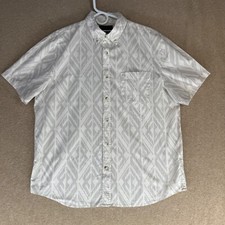 Banana Republic Men Size L Pin Stripe Slim Fit Short Sleeve Casual Shirt