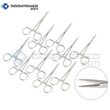 New Set of 10 5" Straight Hemostat Forceps Locking Clamps Stainless Steel