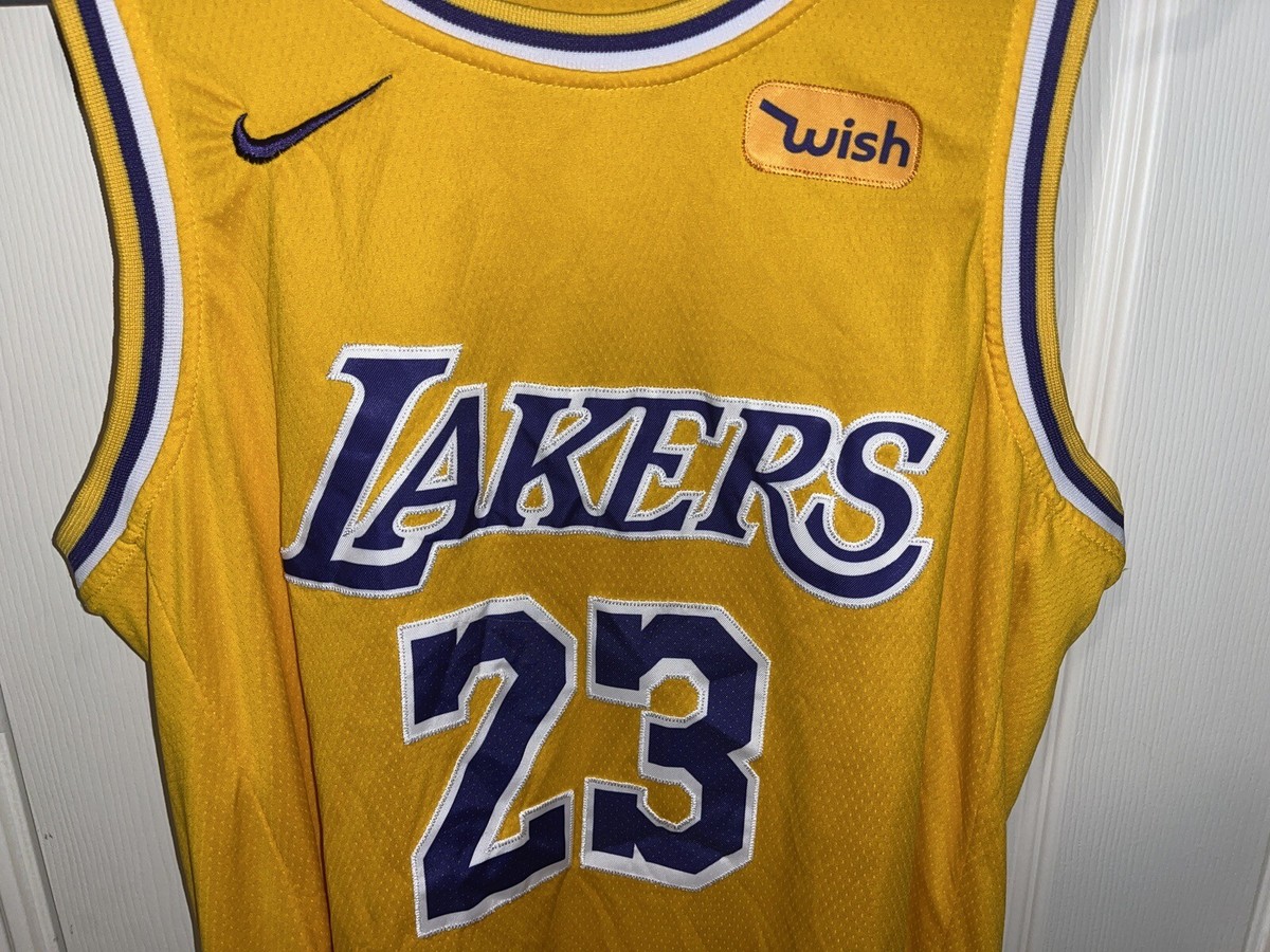 Nike Wish Los Angeles LA Lakers Lebron James 23 Yellow Jersey Size