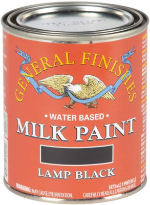 General Finishes Water Based Milk Paint, 1 Pint, Lamp Black 16 Fluid Ounces