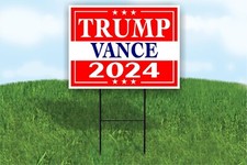 TRUMP VANCE 2024 RED KEEP POLITICAL 18 in x24 in Yard Sign with Stand