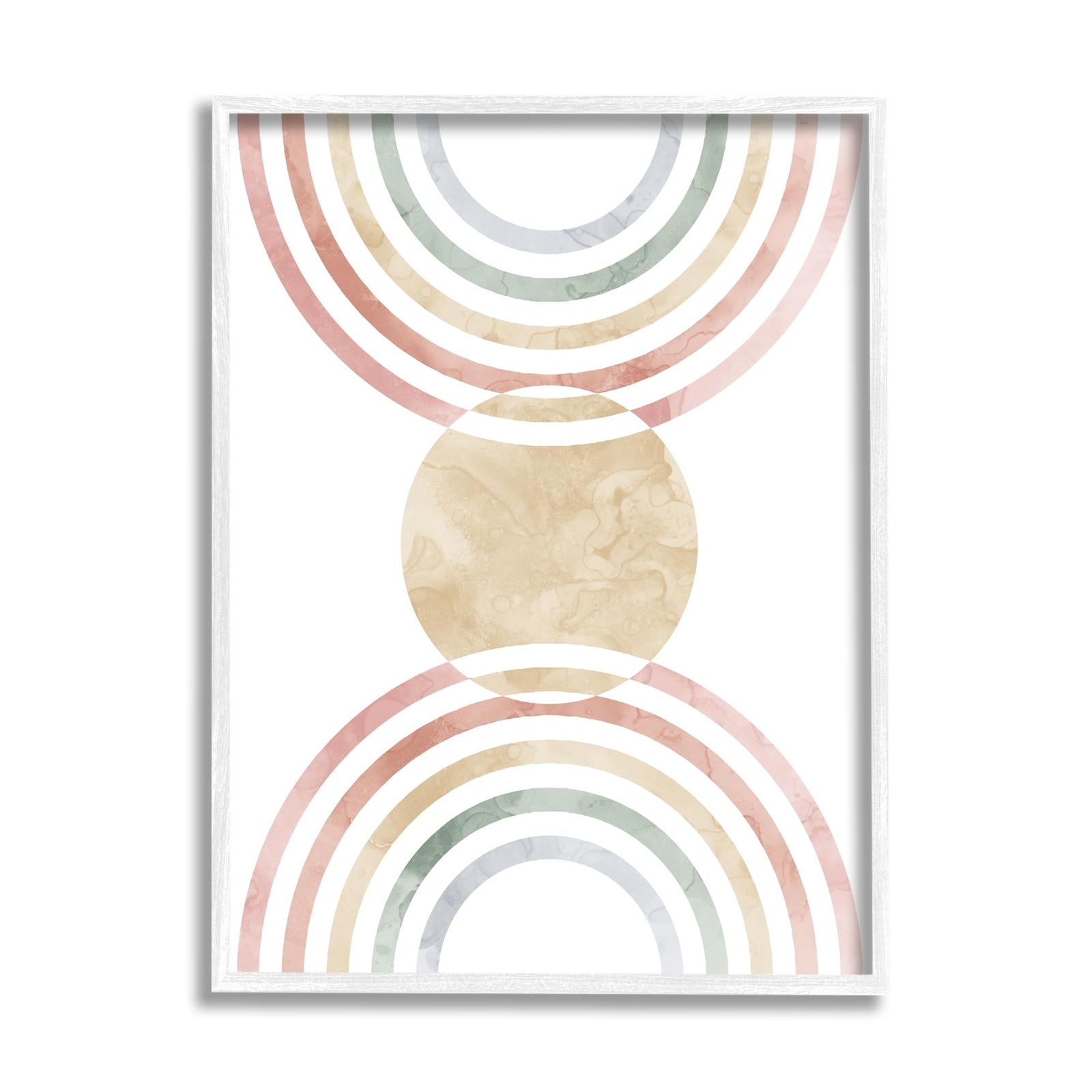 Circle with Abstract Rainbows Framed Giclee Art by Lil' Rue