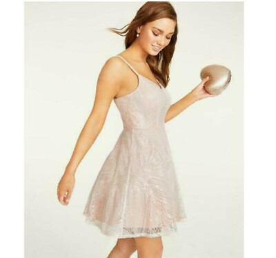 city studio party neutral dress City Studios Womens Juniors Party Neutral Floral Print Mini Sheath Dress