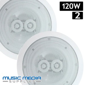 2x Ceiling Speaker 120w 8 Ohm 6 5 Bass Tweeters Home Shop Hi Fi