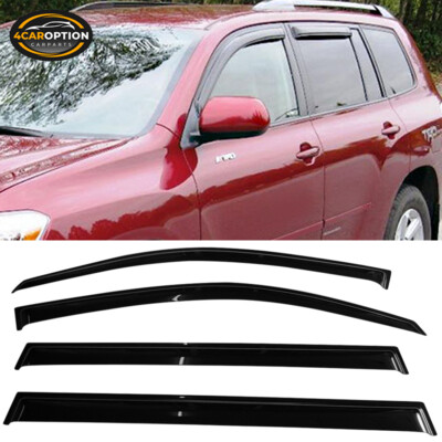 Fits 08-13 Toyota Highlander Window Visors Rain Sun Guard Vent 4Pc Set