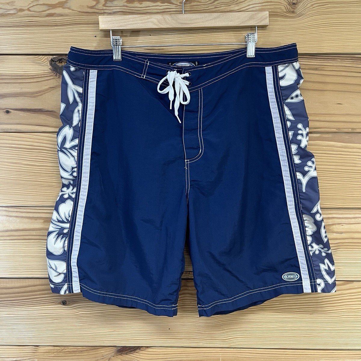Sol Surf Co Swim Trunks Mens 40 Board Shorts Y2K Style Blue