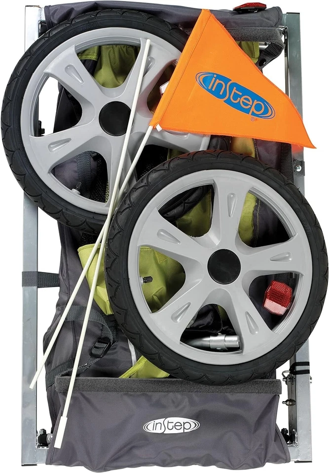 Instep Behind Bike Trailer Carrier for Toddlers Kids Single Seat Green/Grey - Image 4 of 4