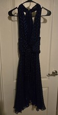 Gucci Blue Polka Dot Halter Dress Sz 38 Excellent Condition!