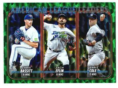 2024 Topps Series 1 AL Wins Leaders Green Crackle Foil Parallel /499 #57
