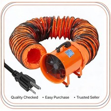 Blower Fan Ventilator 12"/16" Utility Exhaust Fan 3500 CFM 16.4/32.8ft Duct Hose