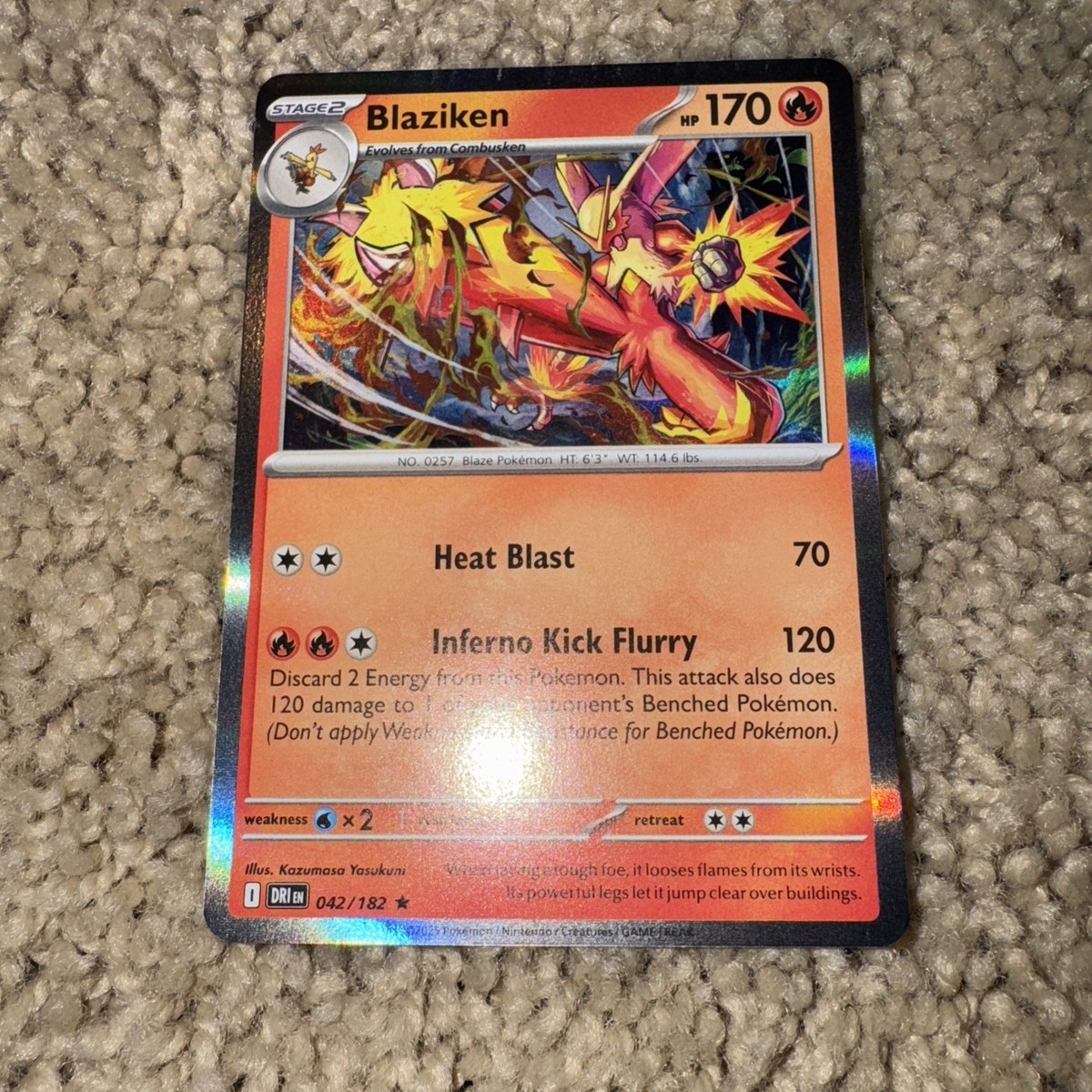 blaziken holographic card Blaziken SV10 101/098 AR Card main image 1