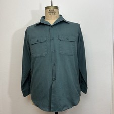 Big Mac Penneys Penn Prest Vintage Work Shirt Green Button Shirt
