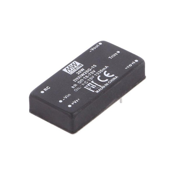 Dc/Dc Wandler, 20W, U: 18...75 Vdc, Aus: 15 RSDW20G-15-image