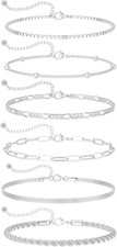 Dainty Silver Plated Bracelets for Women Trendy, Silver Jewelry Set for Women Br