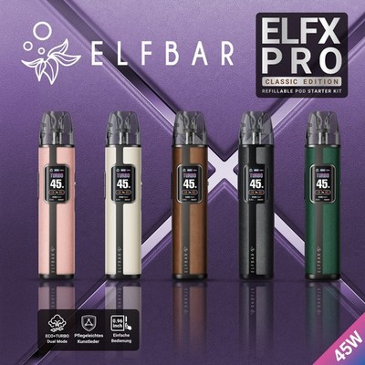 Elfbar ELFX Pro Kit  E-Zigarette Vape E-Shisha 2ml Pods System Alle Farben