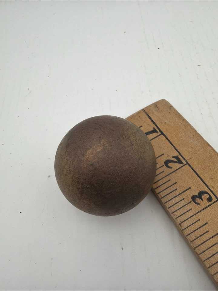 "Antigua bola de cañón de hierro de 2,06"" de la era de la Guerra Civil tiro de uva Estate Find B2C" Foto 3 de 4