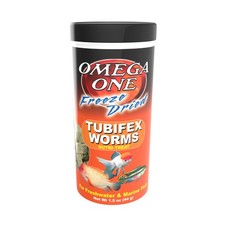 Omega One Freeze Dried Tubifex Worms, 1.5 oz 1 Count Pack of 1 , Yellow