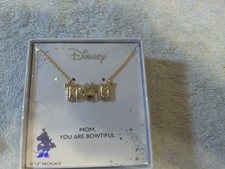 Disney Minnie Mouse " MOM " Necklace 16" Plus 2" Mom Pendant New In Box