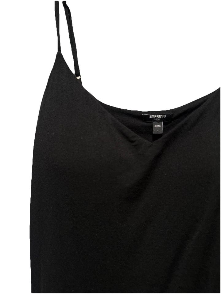 Express Black Cami Built In Bra Top Women’s Spaghetti Strap Sleeveless Size L - Image 2 of 4