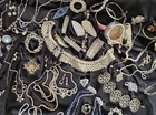Antique & Vintage Silver Tone & Rhinestone Costume Jewelry Mixed Lot FREE SHIP!