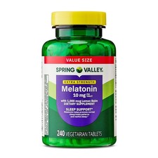 Spring Valley Extra Strength Melatonin Tablets Dietary Supplement 10 mg 240 Ct