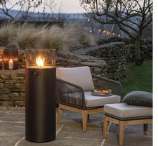 Cosi Outdoor Black Round Standing Gas Fire Pit - NO glass