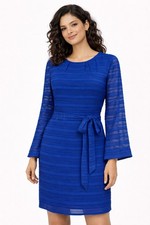ANN TAYLOR ROYAL BLUE SHEER SHELL FULLY LINED BUSINESS CASUAL DRESS SIZE: M NWT
